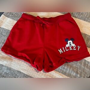 DISNEY Red Mickey Mouse Lounge Sweat-shorts
SZ XL Drawstring 2Front Pockets
